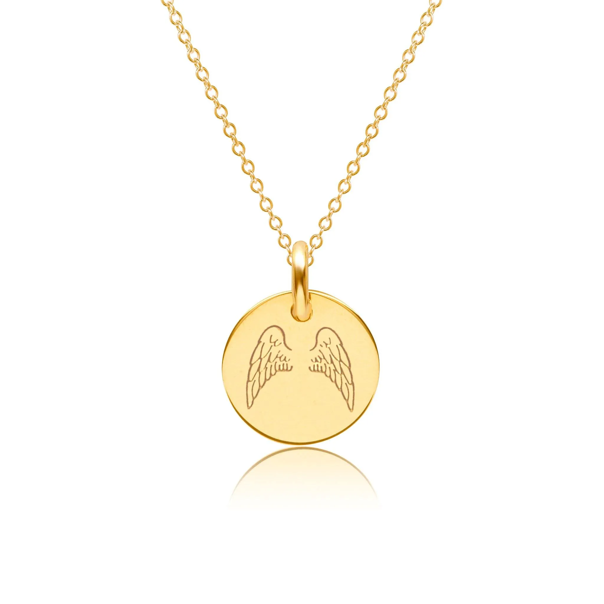 14k Gold Engravable Angel Wings Necklace sold by Tiny Tags