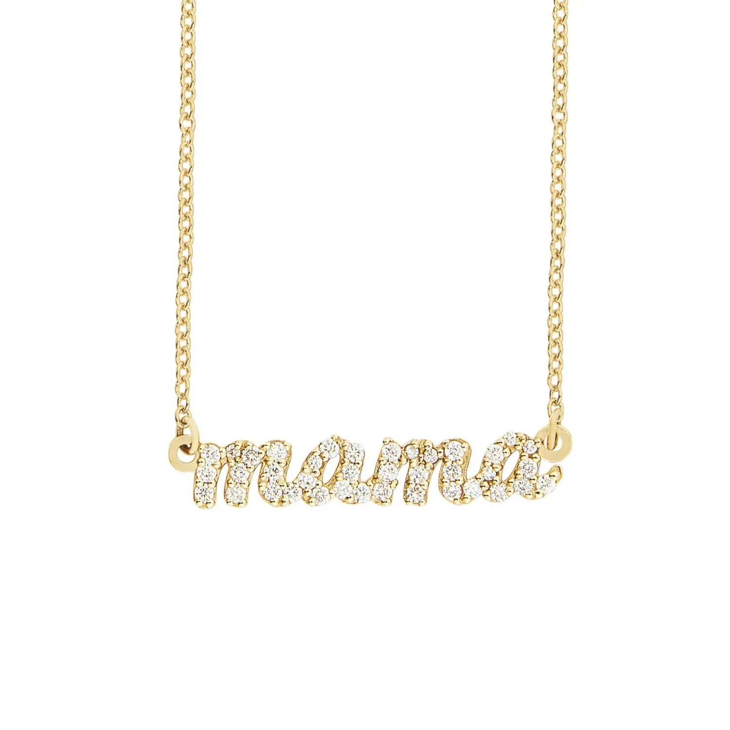 Pavé Script Mama Necklace sold by Tiny Tags