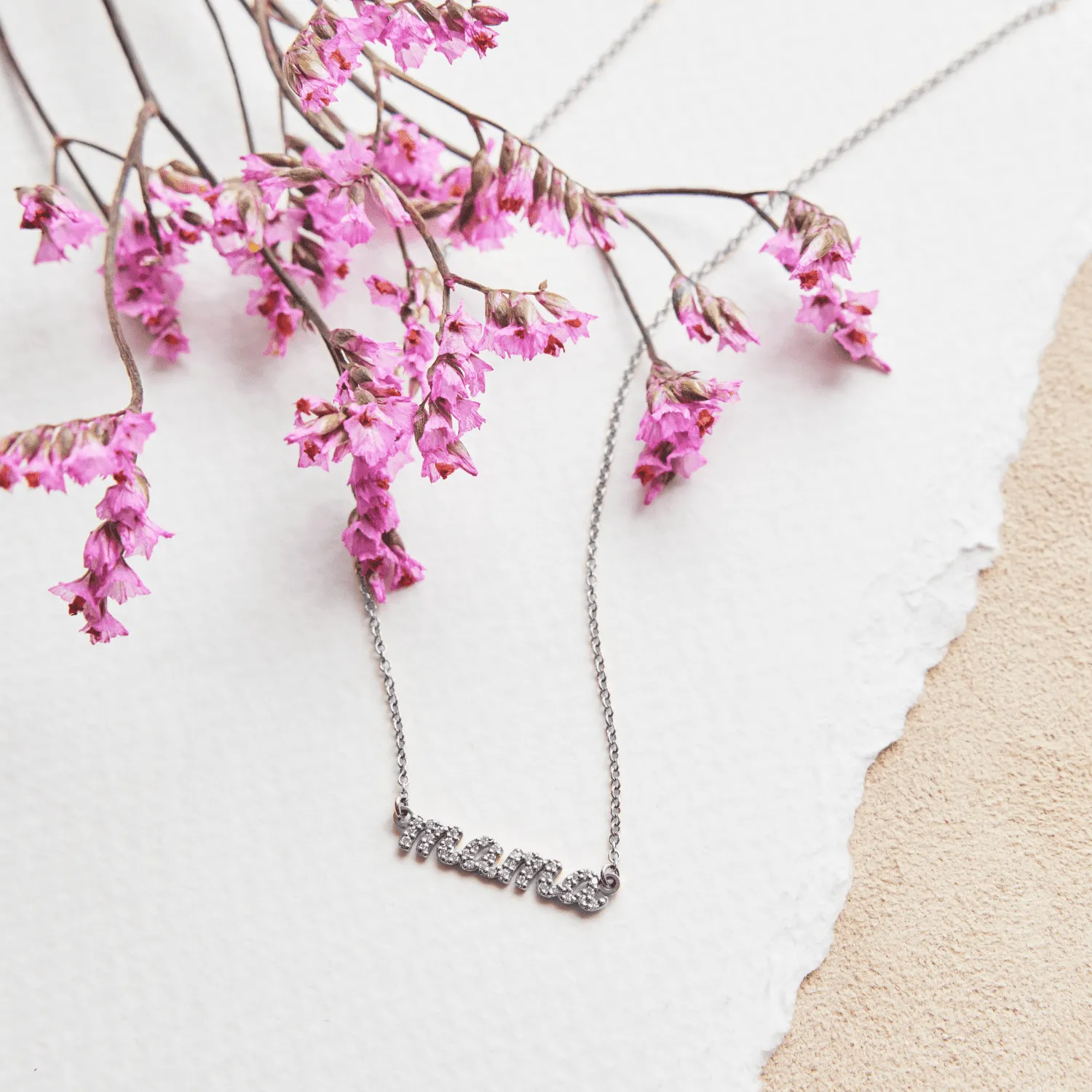 Pavé Script Mama Necklace sold by Tiny Tags product image thumbnail 2