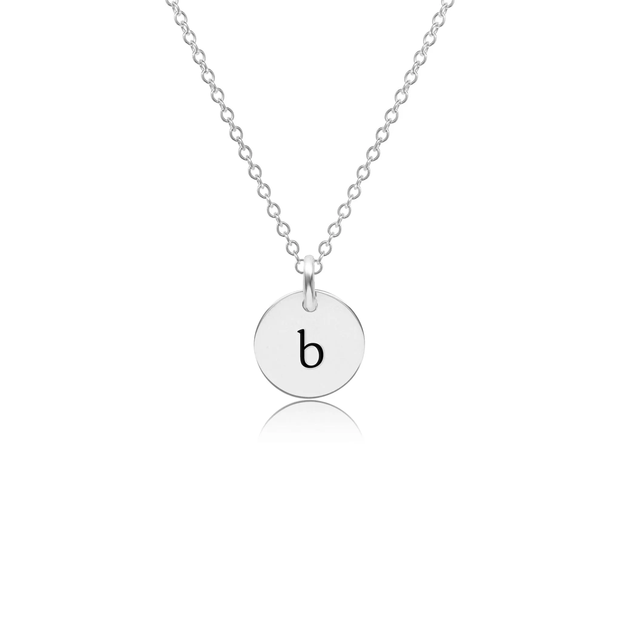 Sterling Silver Mini Initial Circle Necklace - Lowercase sold by Tiny Tags product image thumbnail 4