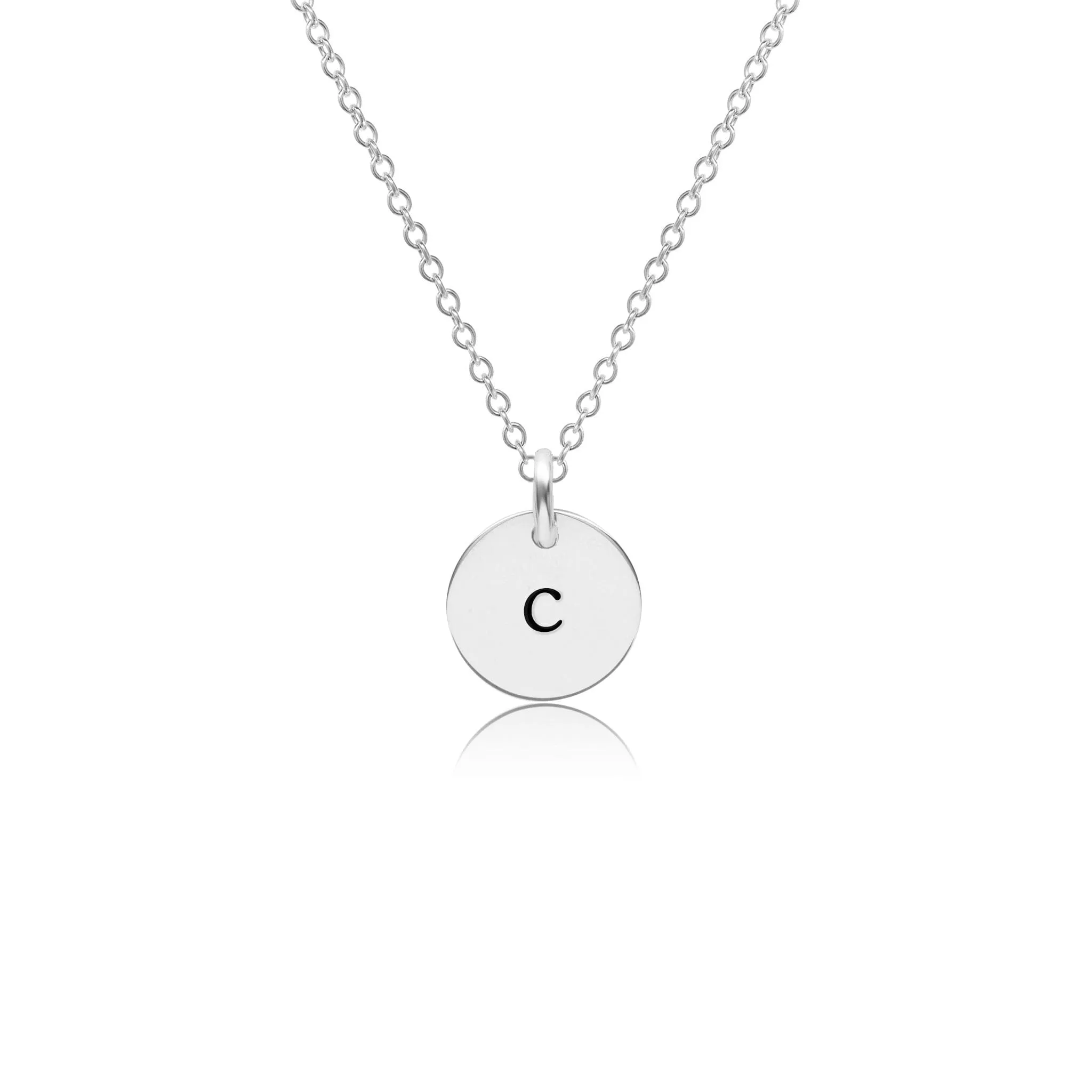 Sterling Silver Mini Initial Circle Necklace - Lowercase sold by Tiny Tags product image thumbnail 5