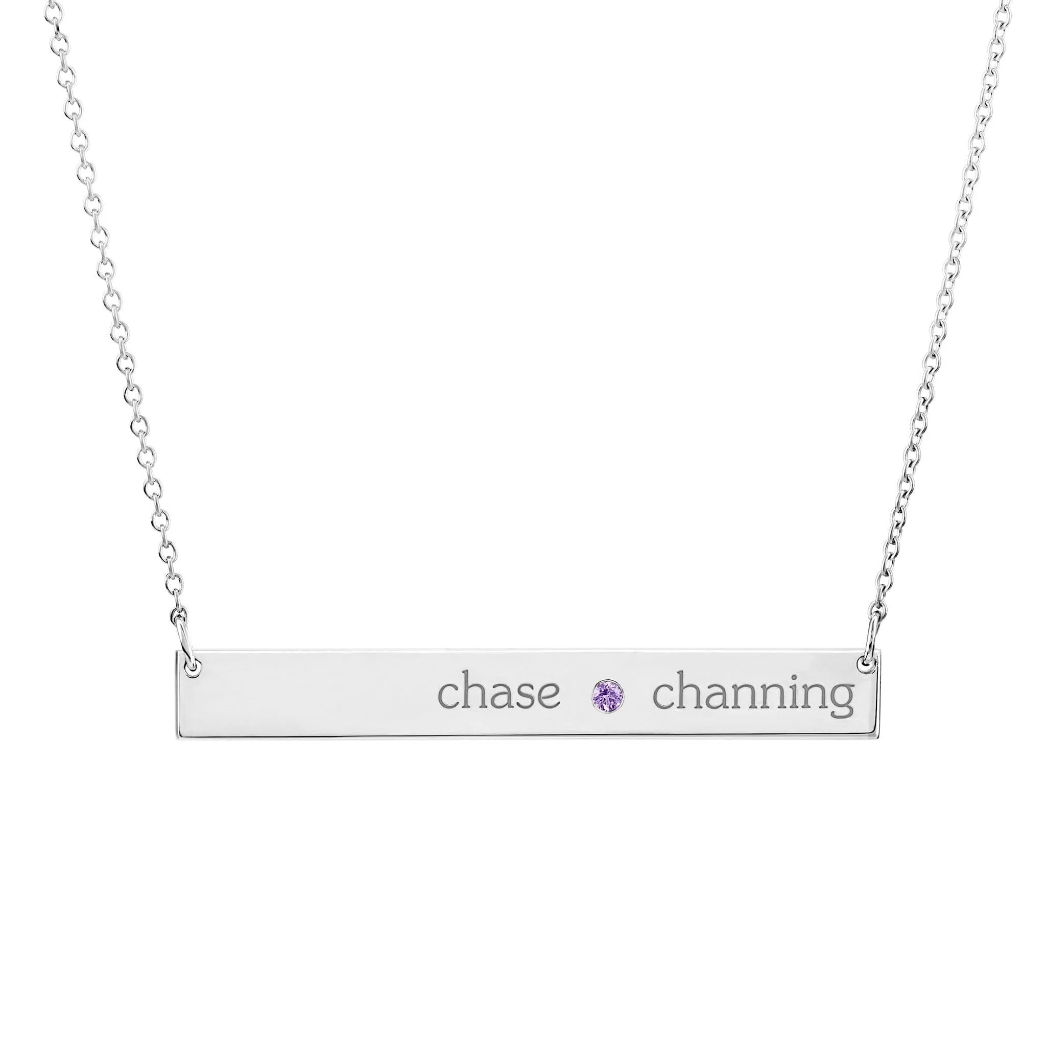 14k Gold Skinny Bar Birthstone Necklace - 1 Stone sold by Tiny Tags product image thumbnail 2