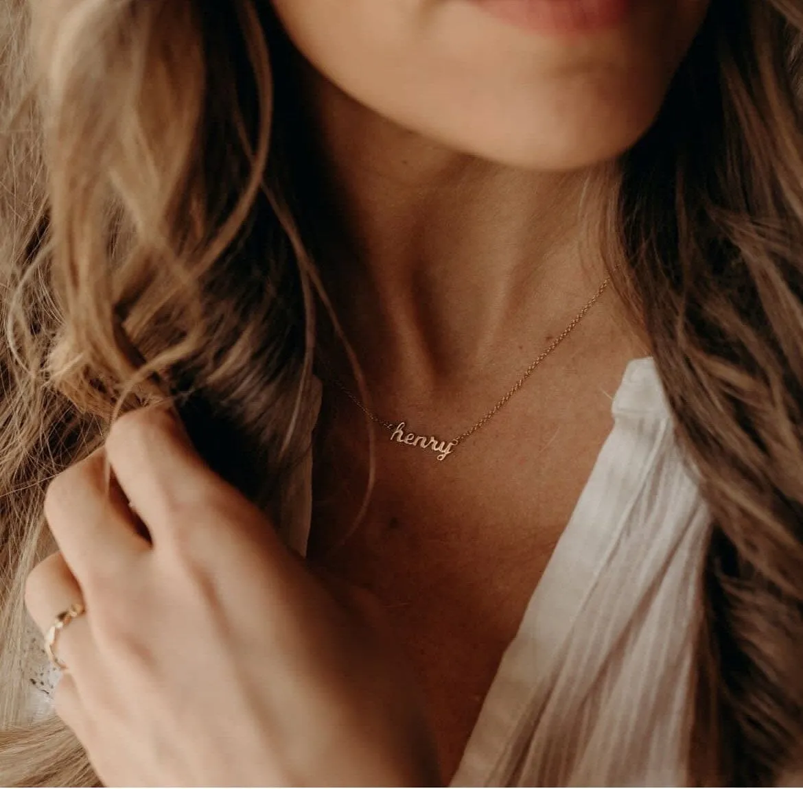 Script Nameplate Necklace - 3 Names sold by Tiny Tags product image thumbnail 4