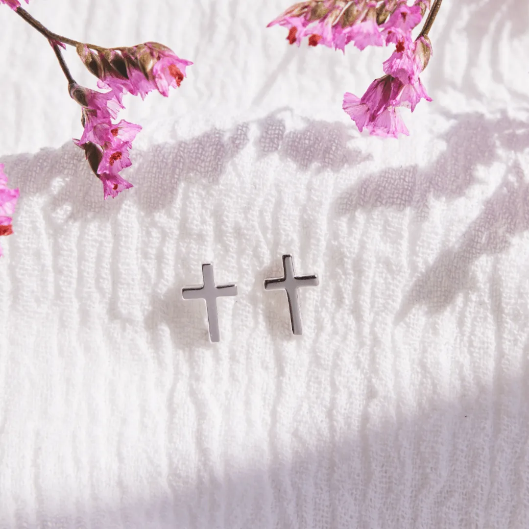 Cross Stud Earrings sold by Tiny Tags product image thumbnail 4