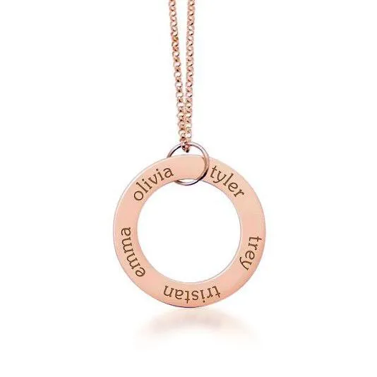 14k Gold Circle Pendant Necklace - 5 Names sold by Tiny Tags product image thumbnail 3