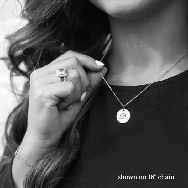 Sterling Silver Script Initial Circle sold by Tiny Tags product image thumbnail 2