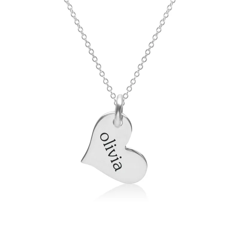 Sterling Silver Heart Necklace sold by Tiny Tags