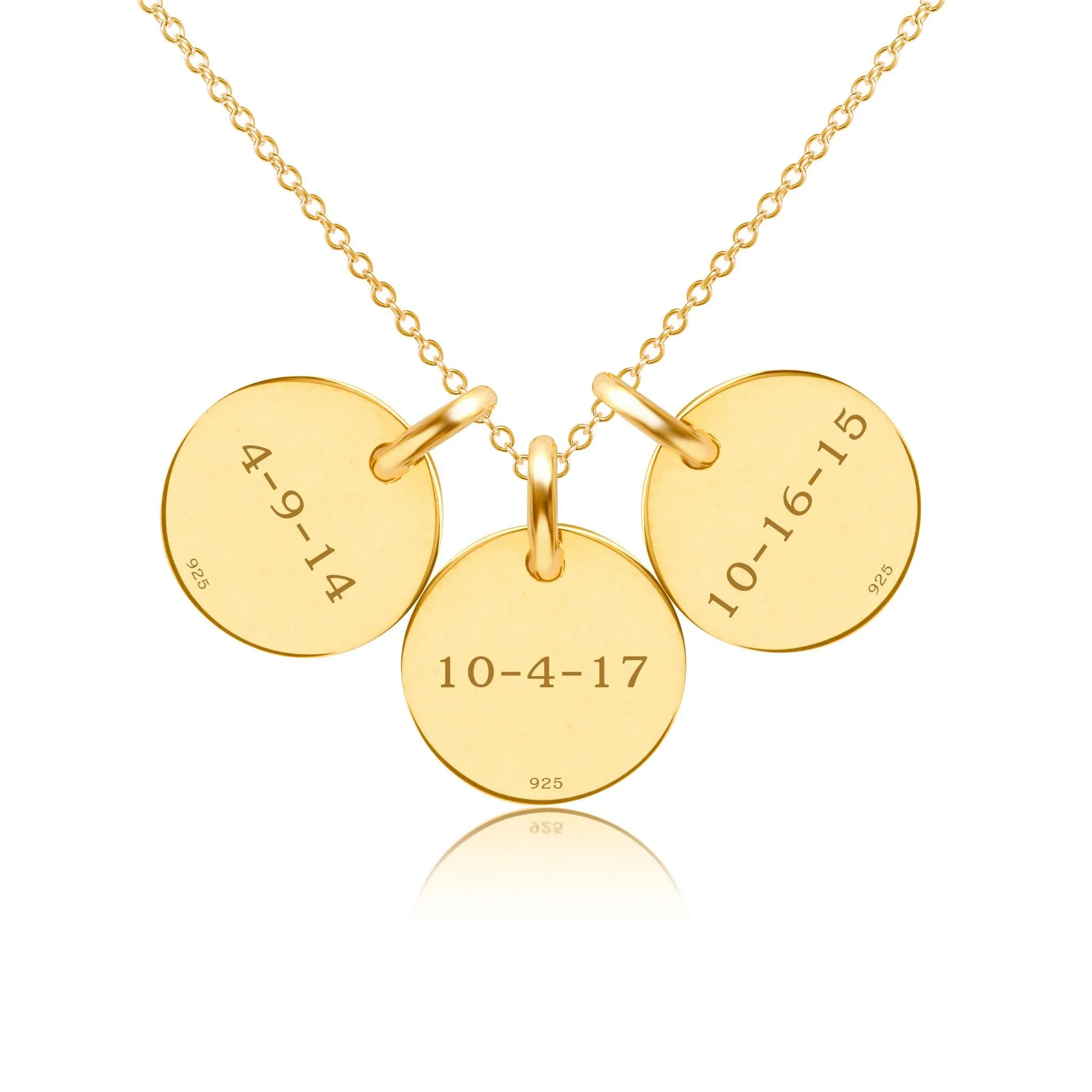 Gold Initial Necklace - 3 Circles - Uppercase sold by Tiny Tags product image thumbnail 2