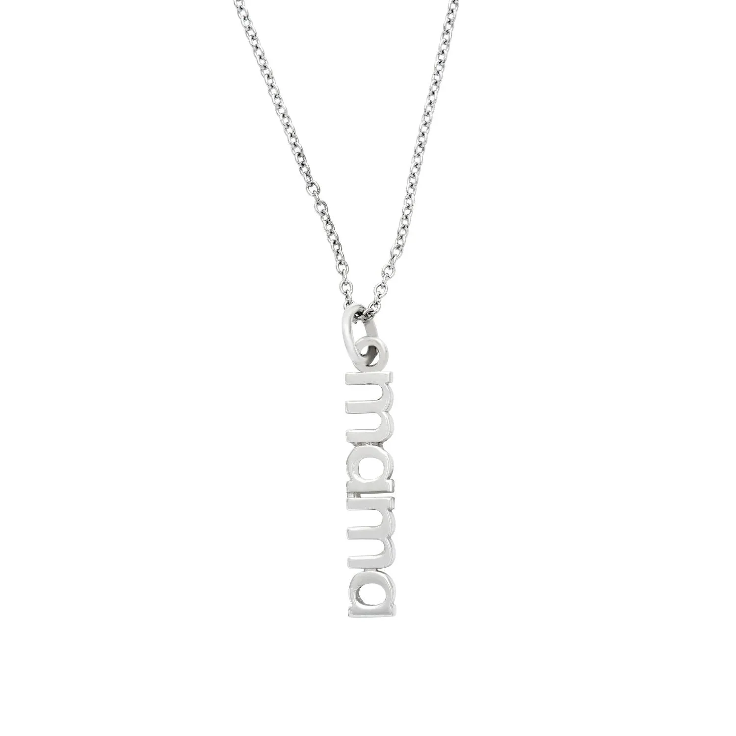 Sterling Silver Vertical Mama Necklace sold by Tiny Tags