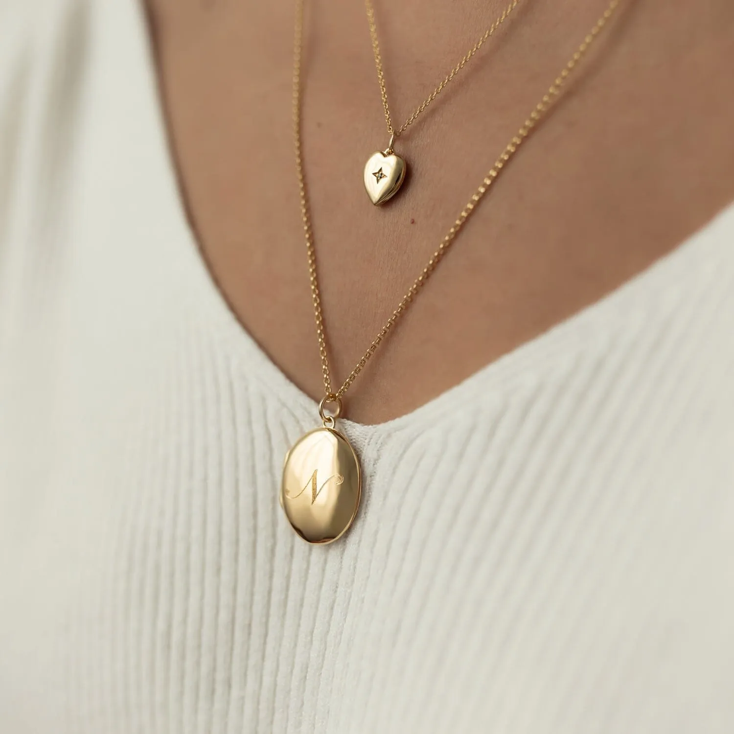 14k Gold Heart Mini Locket Necklace sold by Tiny Tags product image thumbnail 2