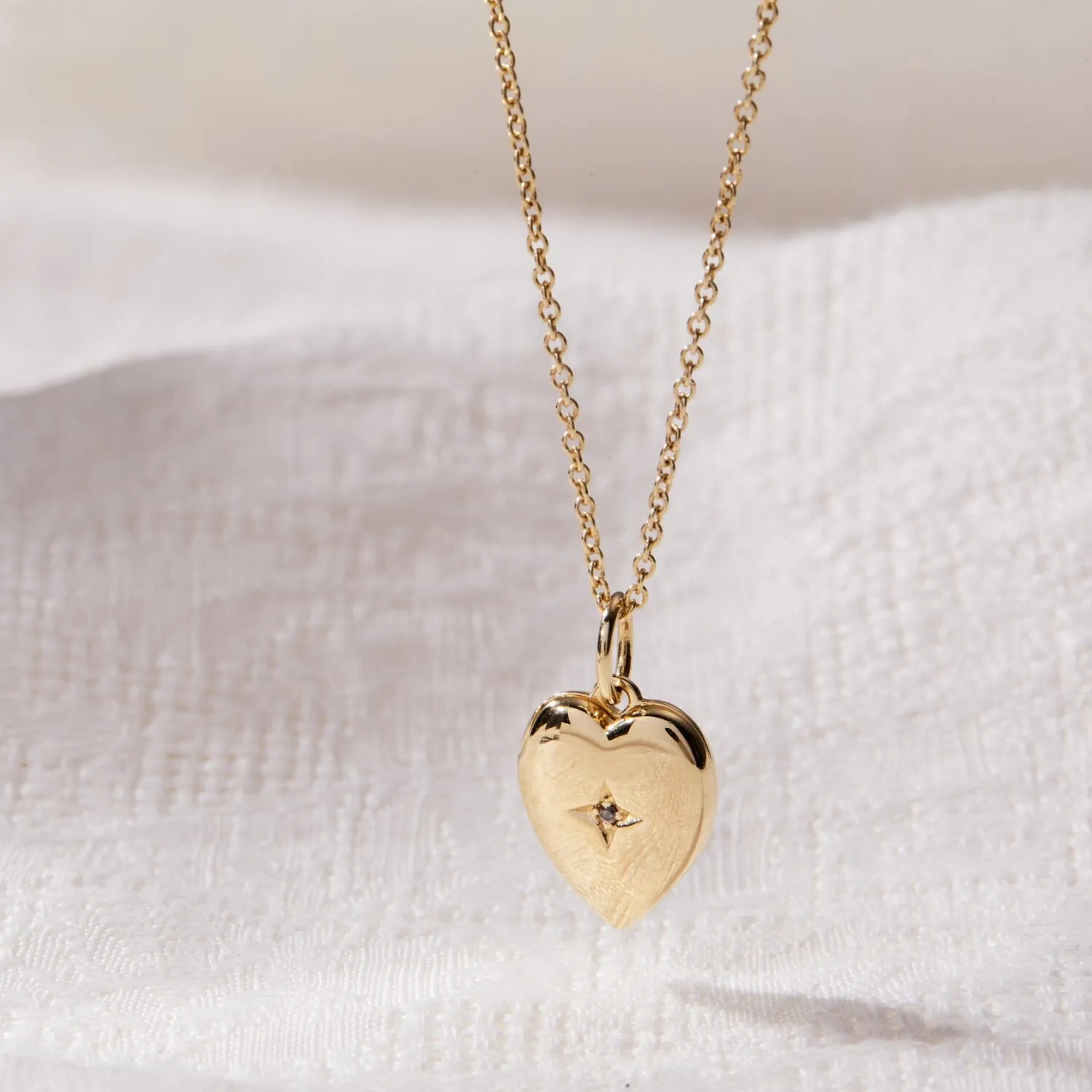 14k Gold Heart Mini Locket Necklace sold by Tiny Tags