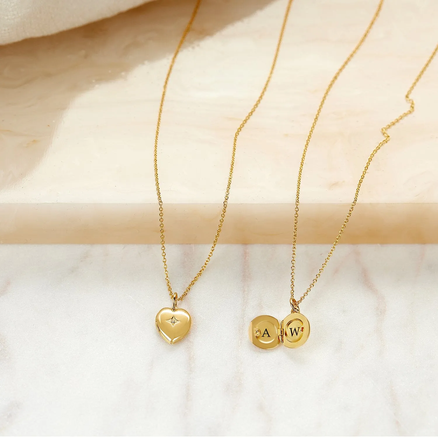 14k Gold Heart Mini Locket Necklace sold by Tiny Tags product image thumbnail 3