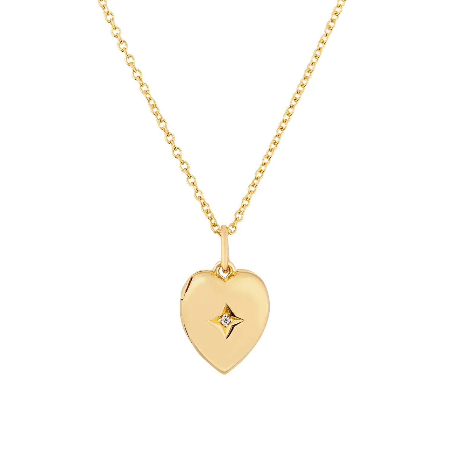 14k Gold Heart Mini Locket Necklace sold by Tiny Tags product image thumbnail 4