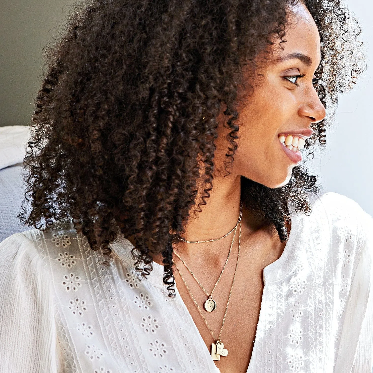 Gold Heart & Mini Dog Tag Necklace sold by Tiny Tags product image thumbnail 2