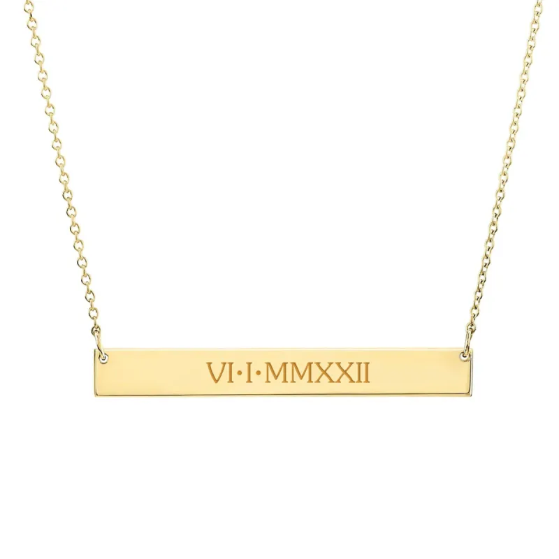 14k Gold Skinny Bar Necklace - Uppercase sold by Tiny Tags