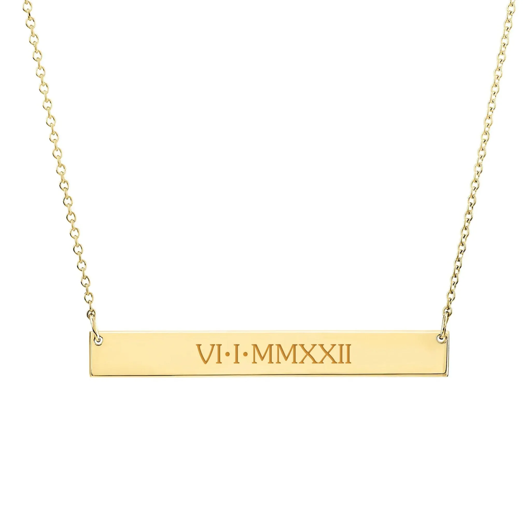 14k Gold Skinny Bar Necklace - Uppercase sold by Tiny Tags