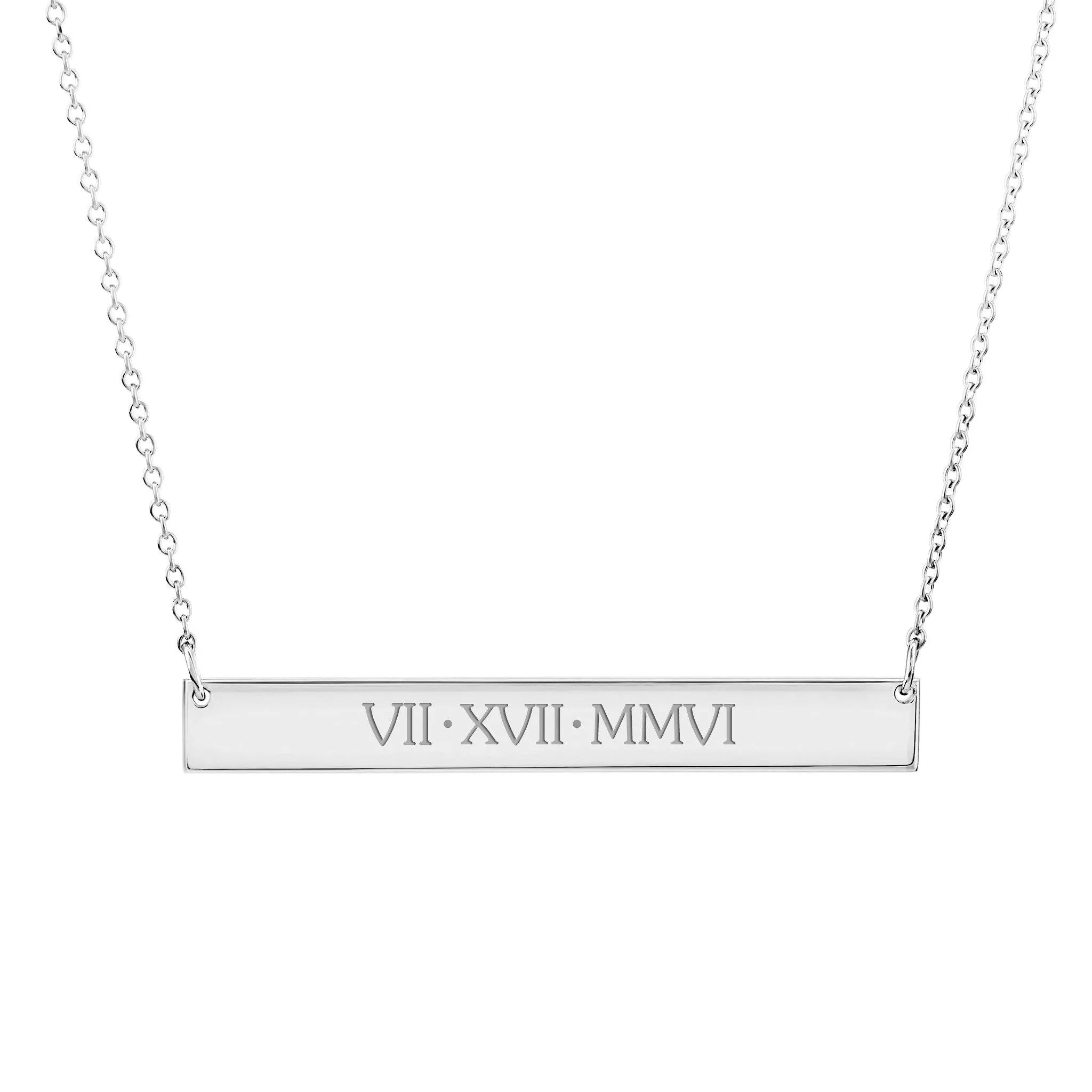 14k Gold Skinny Bar Necklace - Uppercase sold by Tiny Tags product image thumbnail 5