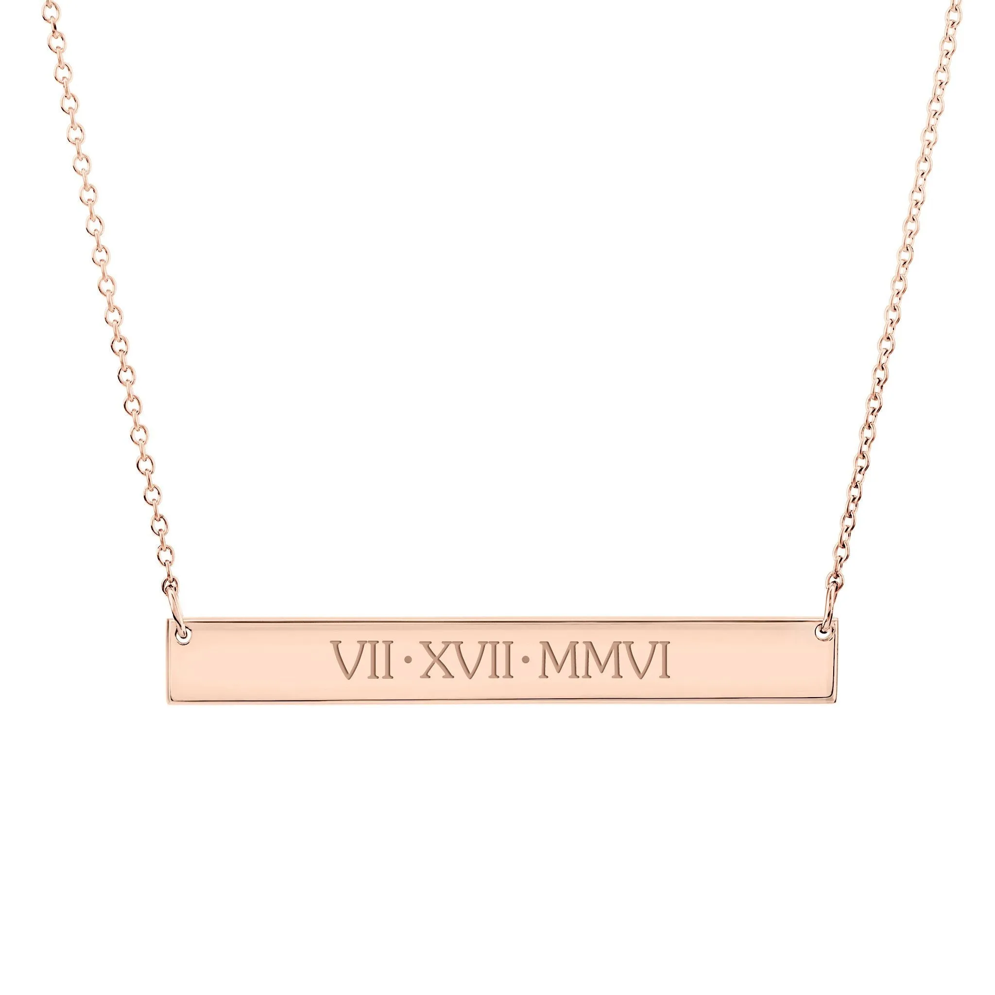 14k Gold Skinny Bar Necklace - Uppercase sold by Tiny Tags product image thumbnail 4