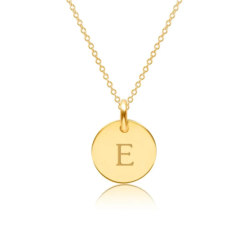 Gold Initial Circle Necklace - Uppercase sold by Tiny Tags