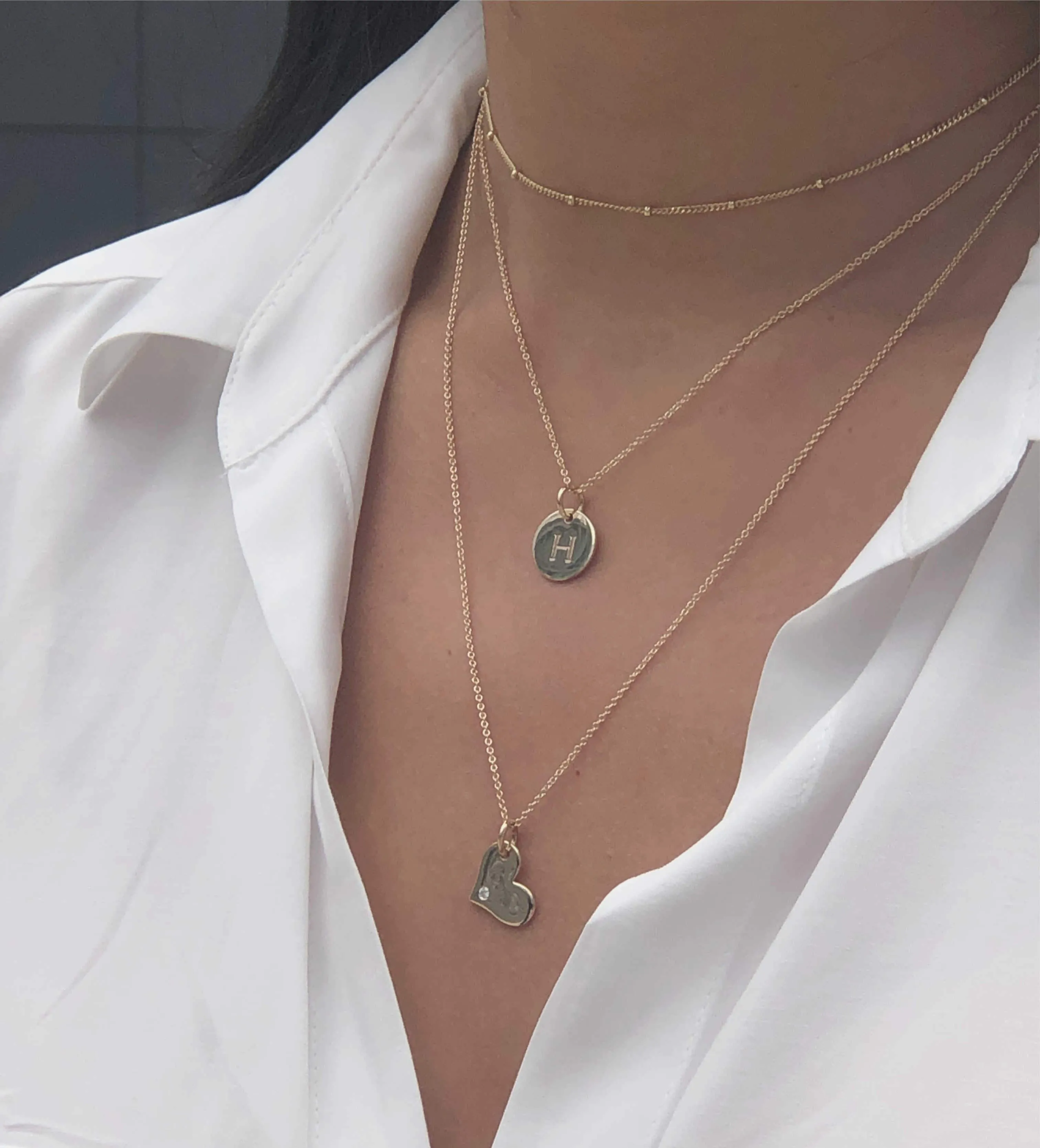 Gold Initial Circle Necklace - Uppercase sold by Tiny Tags product image thumbnail 2