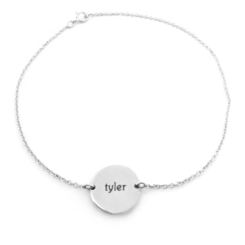 Circle Tag Cable Chain Bracelet sold by Tiny Tags