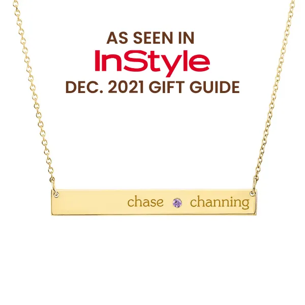 Personalized Skinny Bar Birthstone Necklace - 1 Stone sold by Tiny Tags product image thumbnail 2