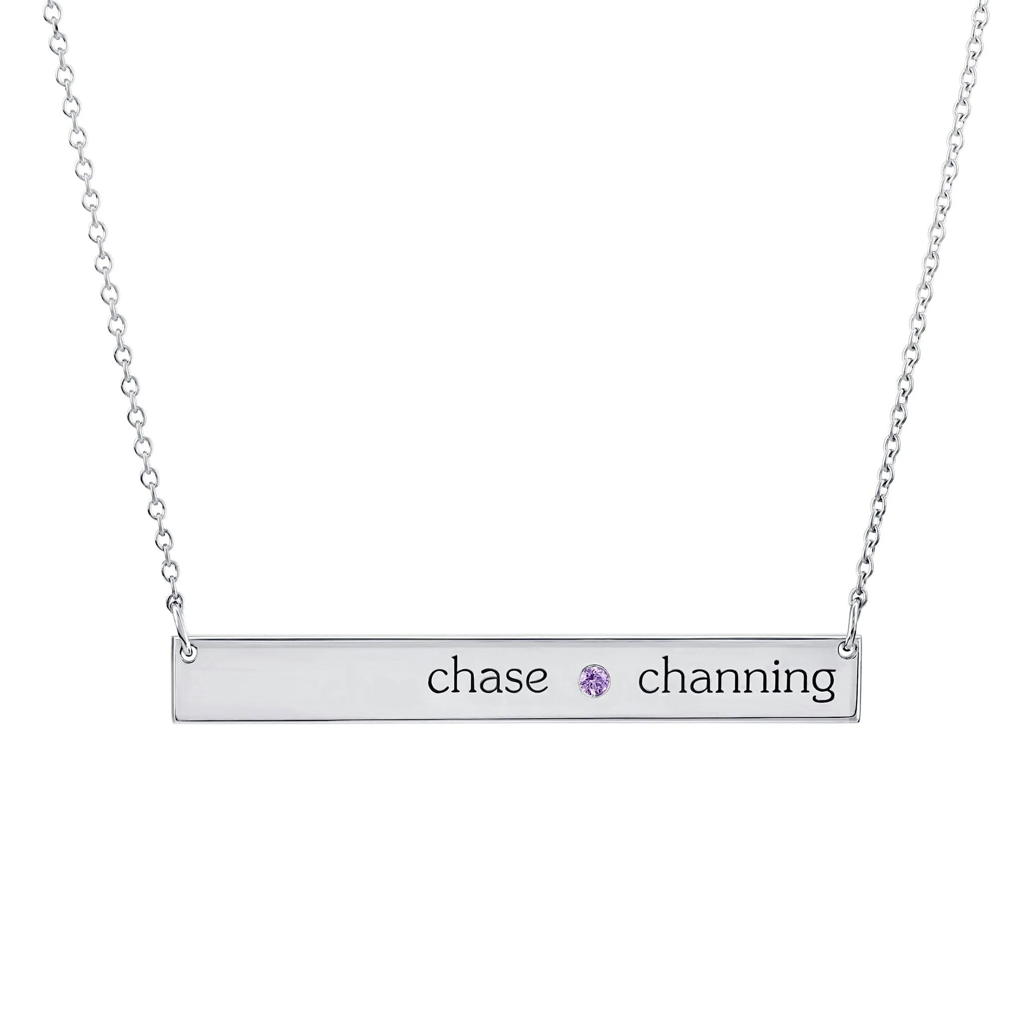 Personalized Skinny Bar Birthstone Necklace - 1 Stone sold by Tiny Tags product image thumbnail 5