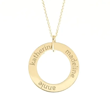 Gold Circle Pendant Necklace - 5 Names sold by Tiny Tags product image thumbnail 3
