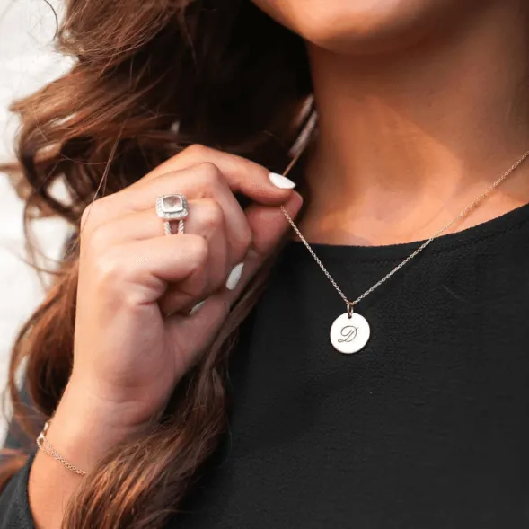 14k Gold Script Initial Circle sold by Tiny Tags product image thumbnail 4