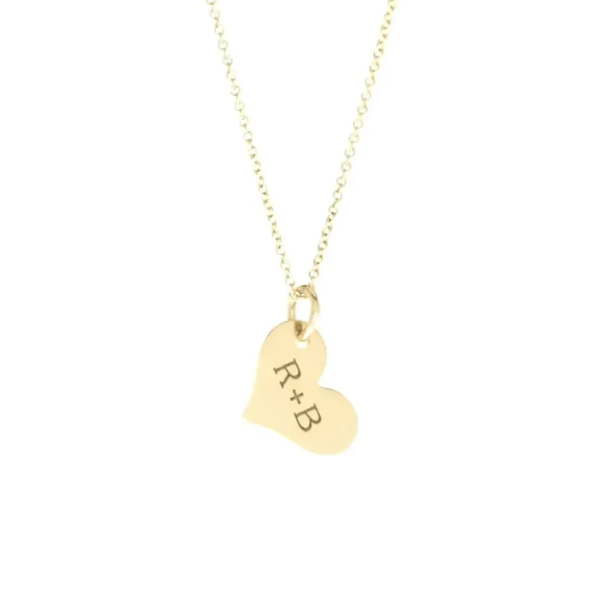 14k Gold Heart Necklace - 2 Hearts With Birthstones sold by Tiny Tags product image thumbnail 5