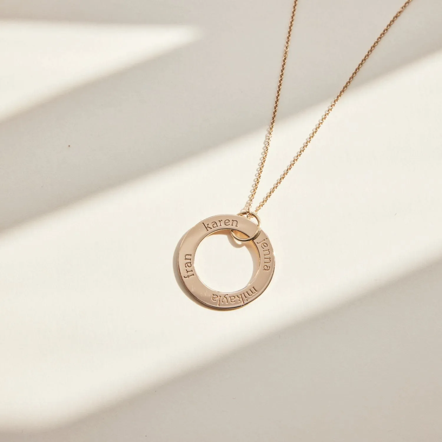 Gold Circle Pendant Necklace - 4 Names sold by Tiny Tags product image thumbnail 5