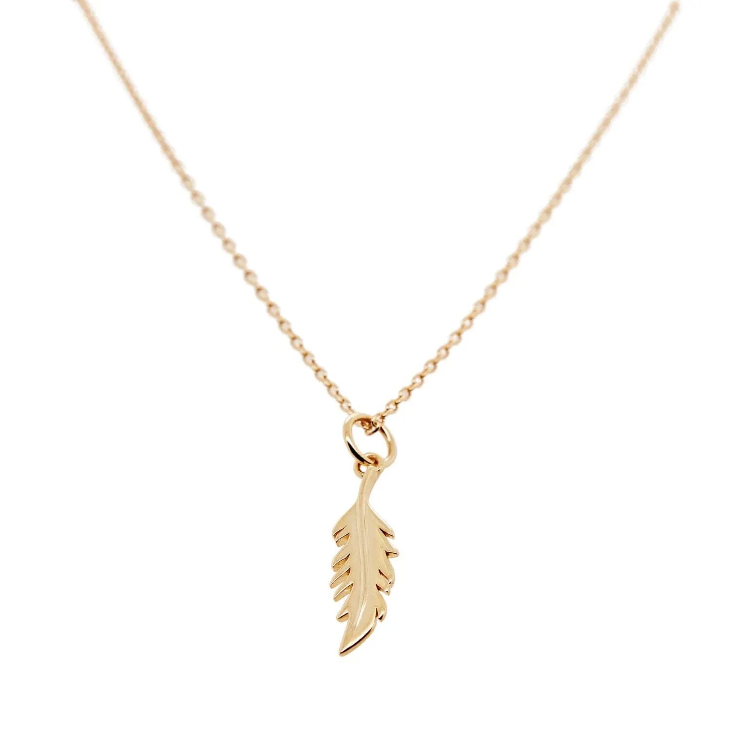 Vertical Flamingo Feather Necklace by Lindsey Gurk sold by Tiny Tags
