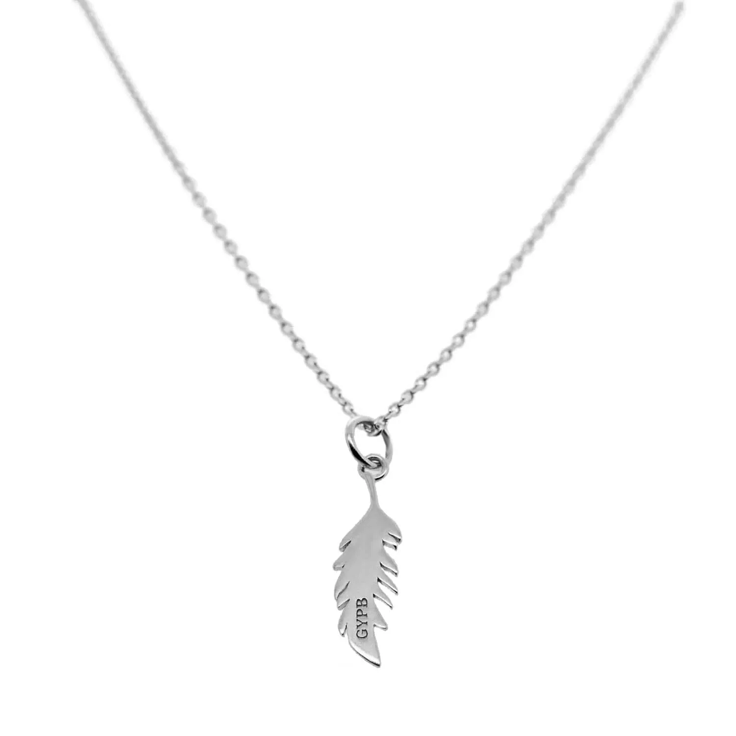 Vertical Flamingo Feather Necklace by Lindsey Gurk sold by Tiny Tags product image thumbnail 4