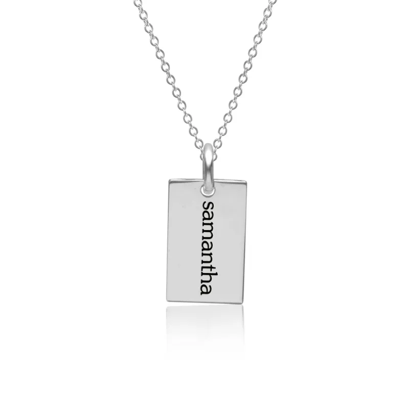 Sterling Silver Mini Dog Tag Necklace sold by Tiny Tags