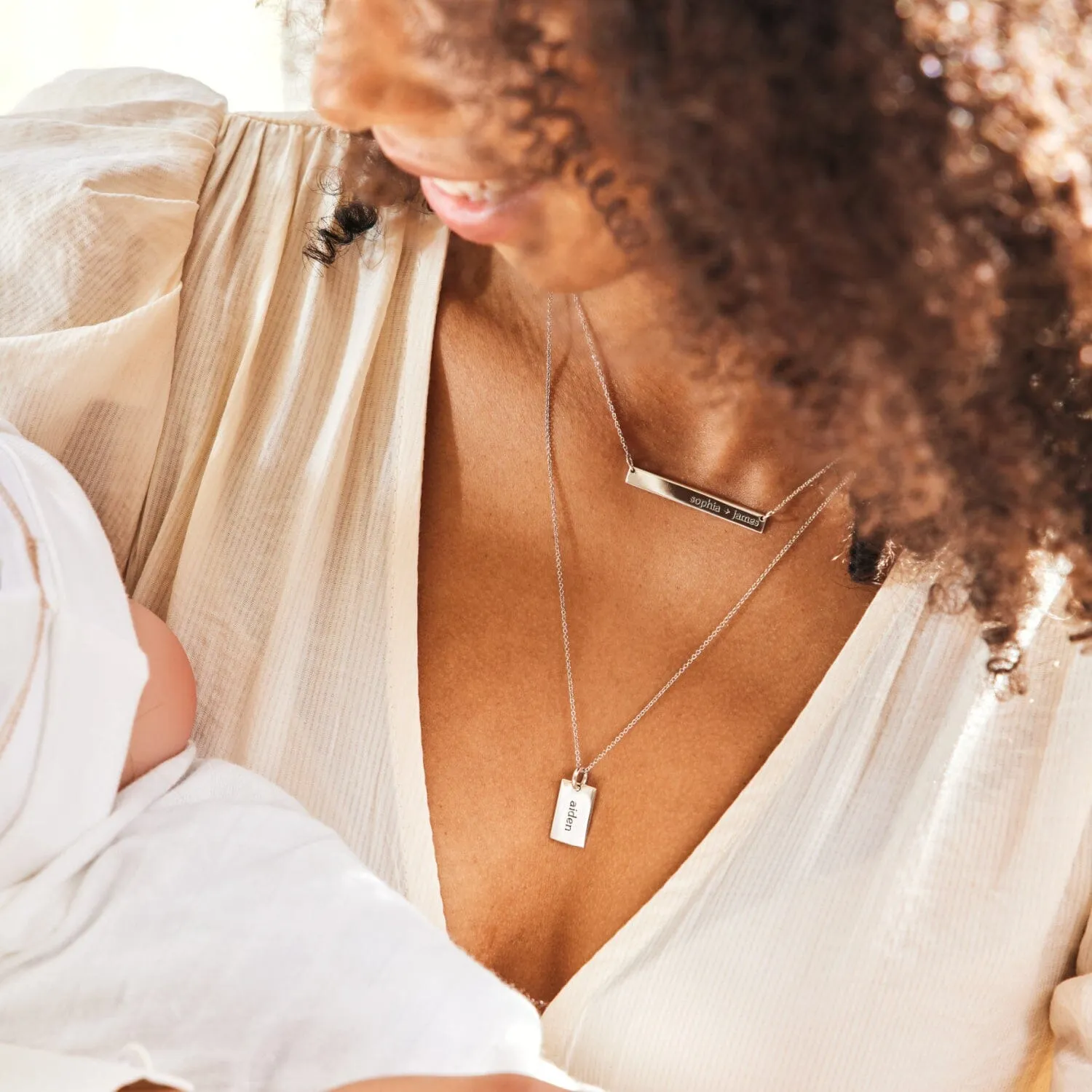 Sterling Silver Mini Dog Tag Necklace sold by Tiny Tags product image thumbnail 2