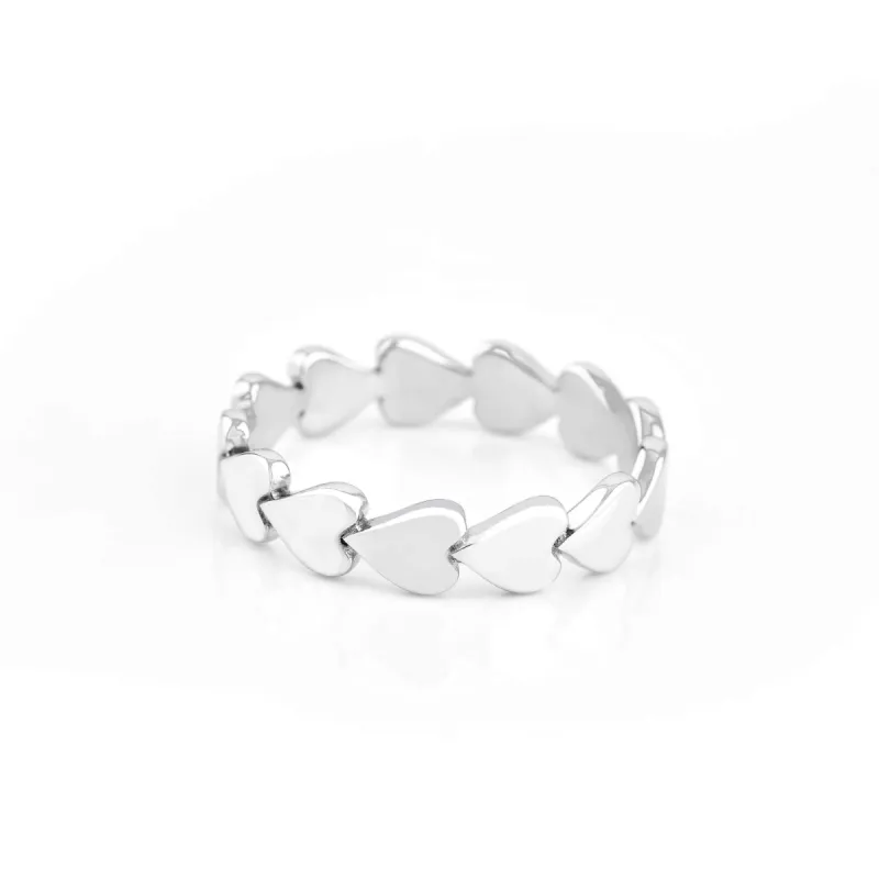 Sterling Silver Heart Band sold by Tiny Tags