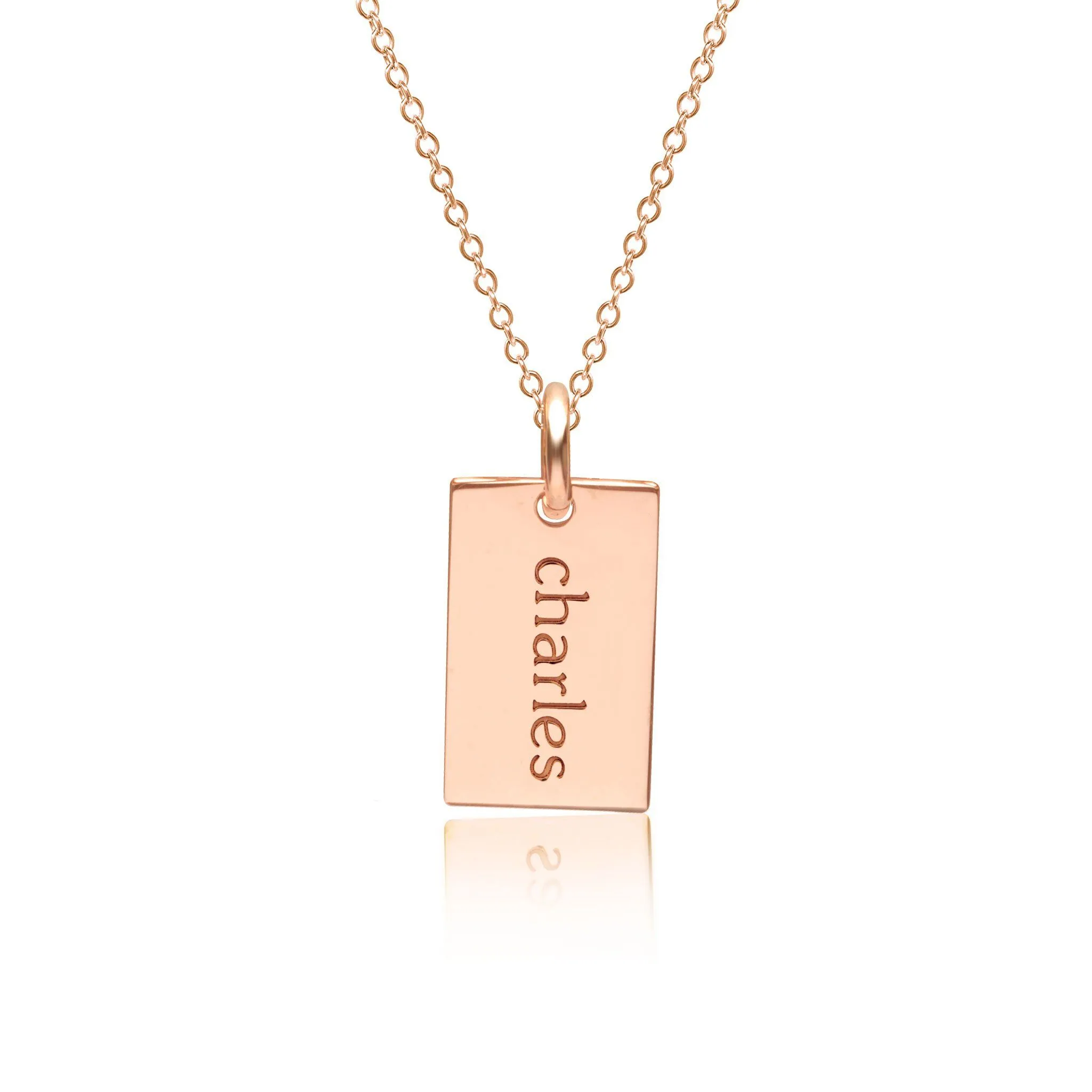 14k Gold Mini Dog Tag Necklace sold by Tiny Tags product image thumbnail 5