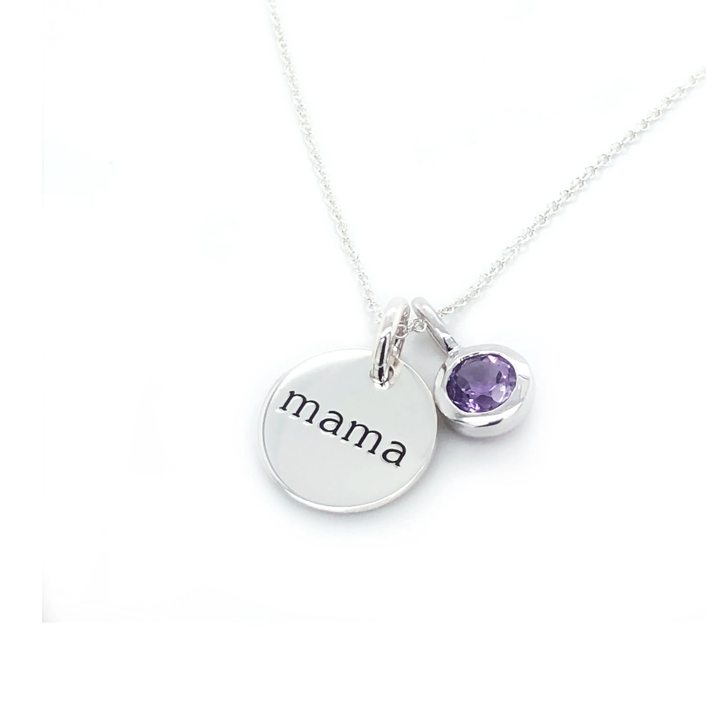 Sterling Silver Circle Mama Necklace sold by Tiny Tags product image thumbnail 2