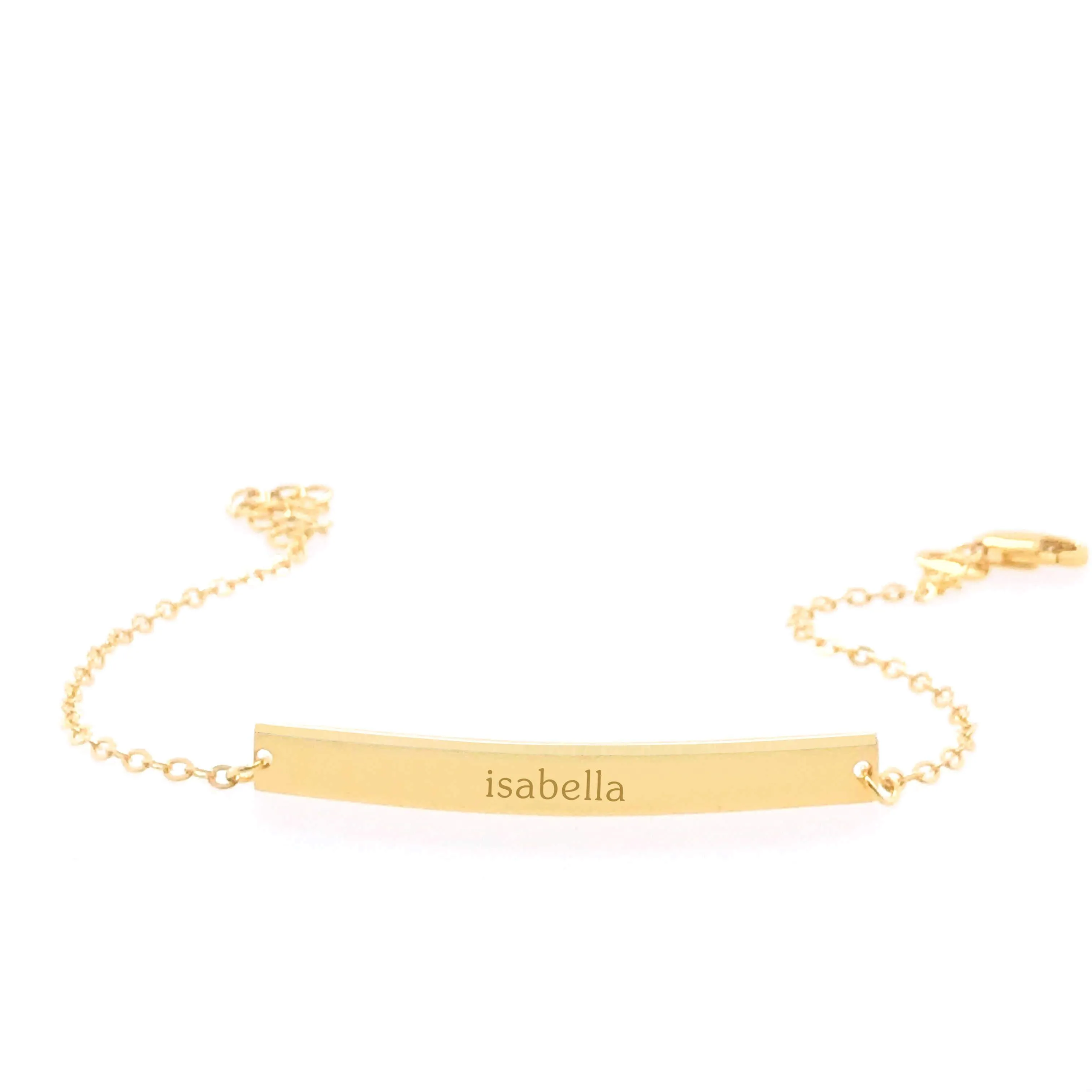 14k Gold Bar Bracelet sold by Tiny Tags