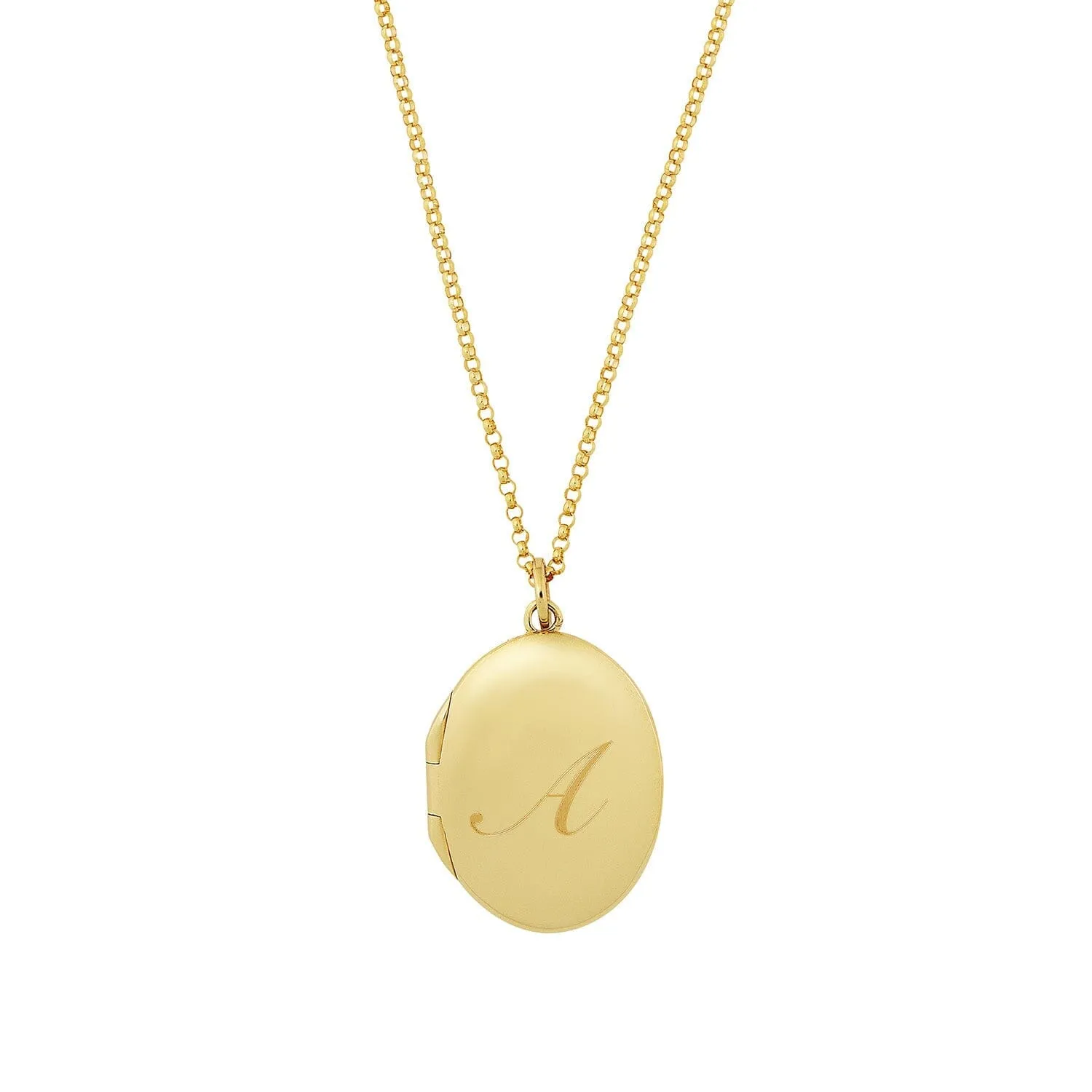 14k Oval Personalized Locket Necklace sold by Tiny Tags