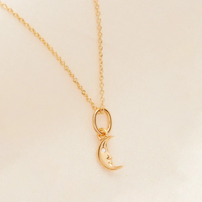 Moon Mini Charm Necklace made by Tiny Tags