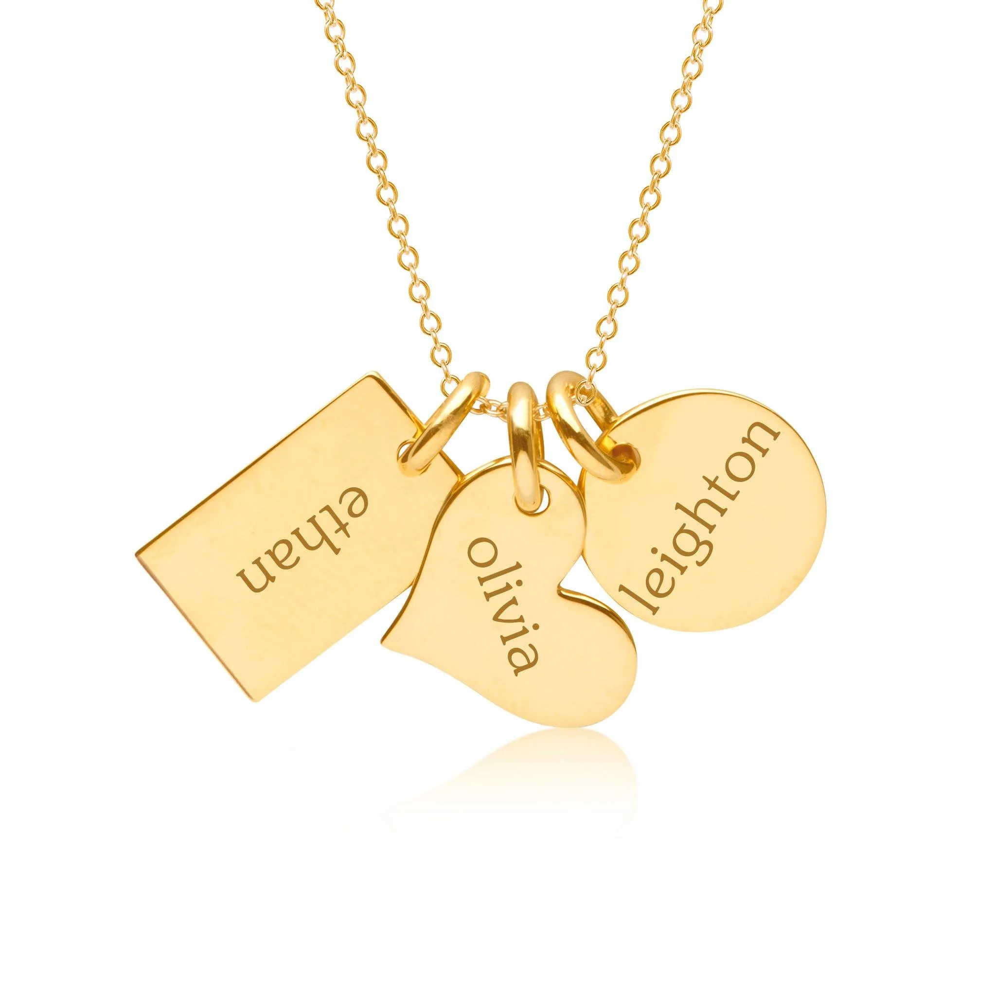 14k Gold Family Necklace sold by Tiny Tags