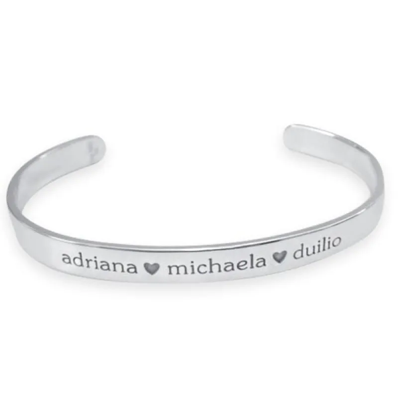 Custom Engraved Cuff Bracelet sold by Tiny Tags