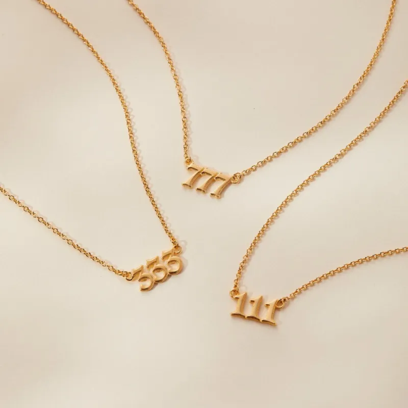 14k Gold Angel Number Necklace sold by Tiny Tags
