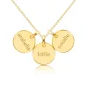 Gold Circle Necklace - 3 Names sold by Tiny Tags