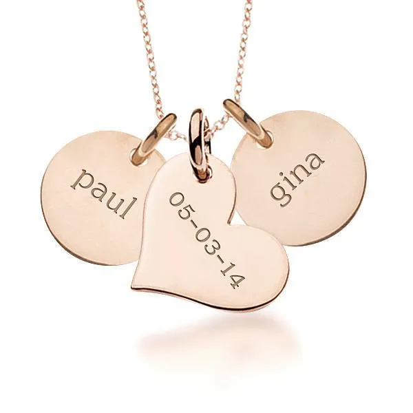 14k Gold Circles & Heart Necklace sold by Tiny Tags product image thumbnail 2