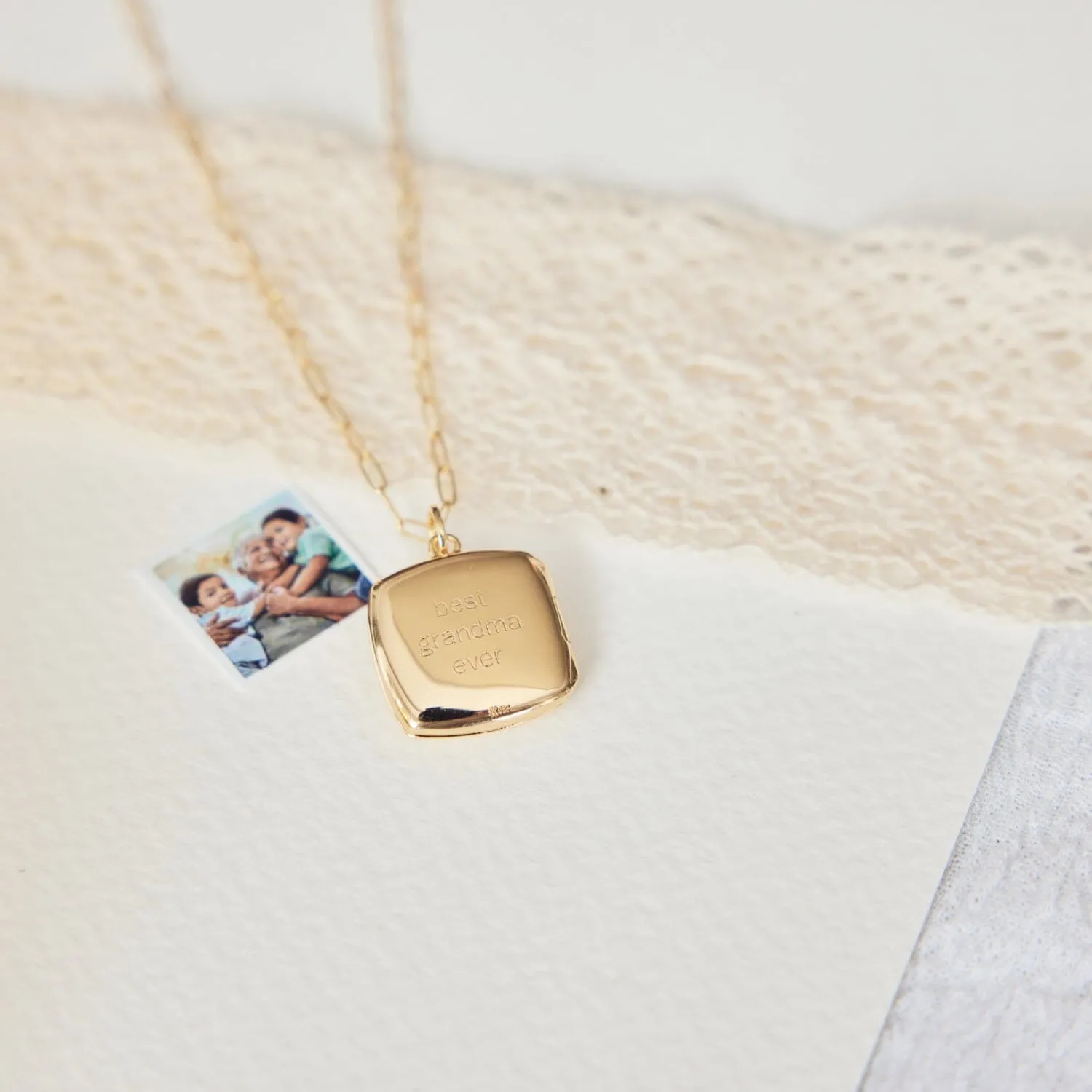Square Locket Necklace sold by Tiny Tags
