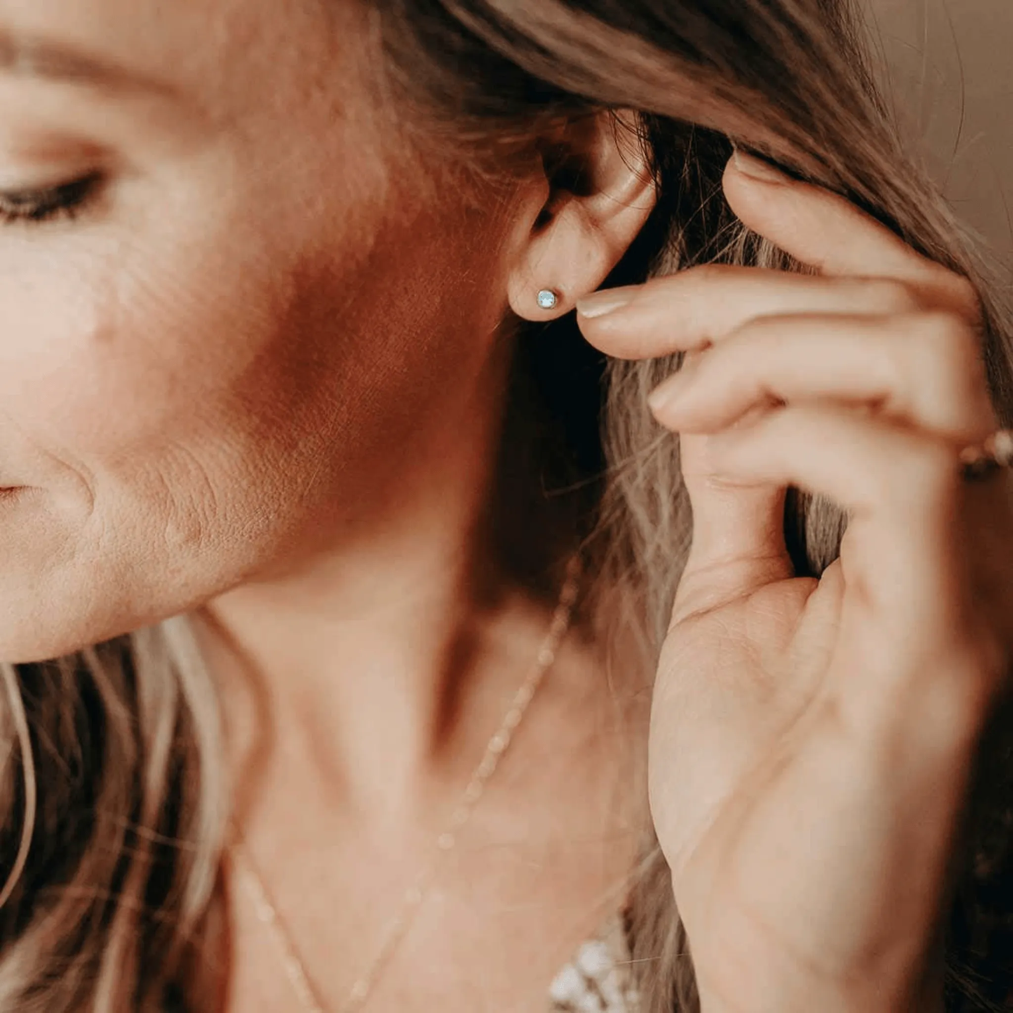 Silver Birthstone Stud Earring sold by Tiny Tags product image thumbnail 4