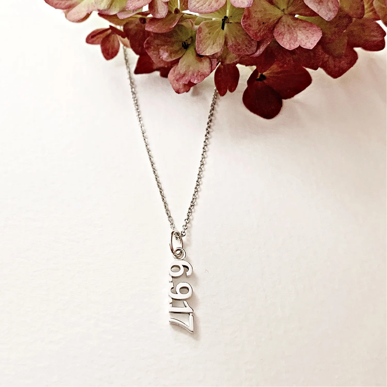 Sterling Silver Vertical Date Charm sold by Tiny Tags product image thumbnail 2