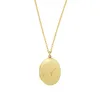14k Oval Personalized Locket Necklace sold by Tiny Tags